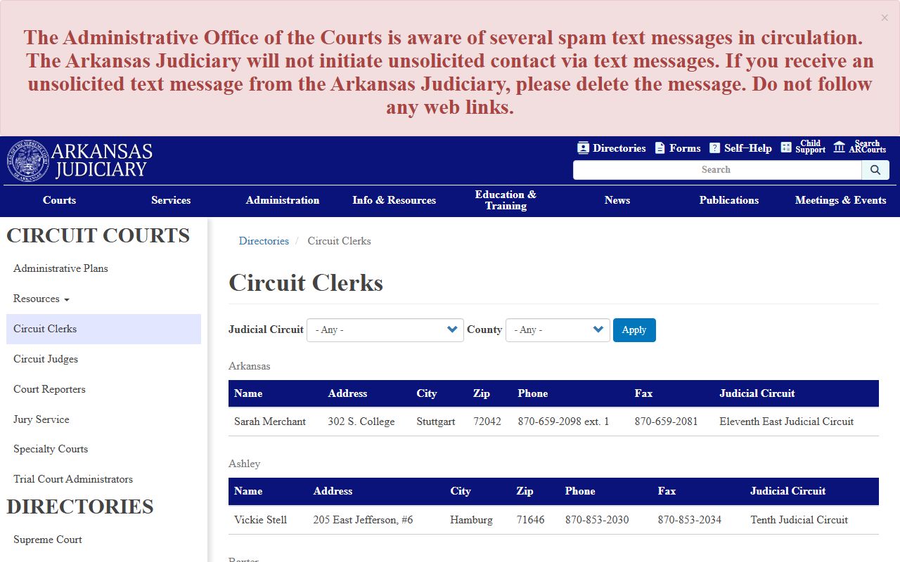 Polk County court records circuit clerk directory